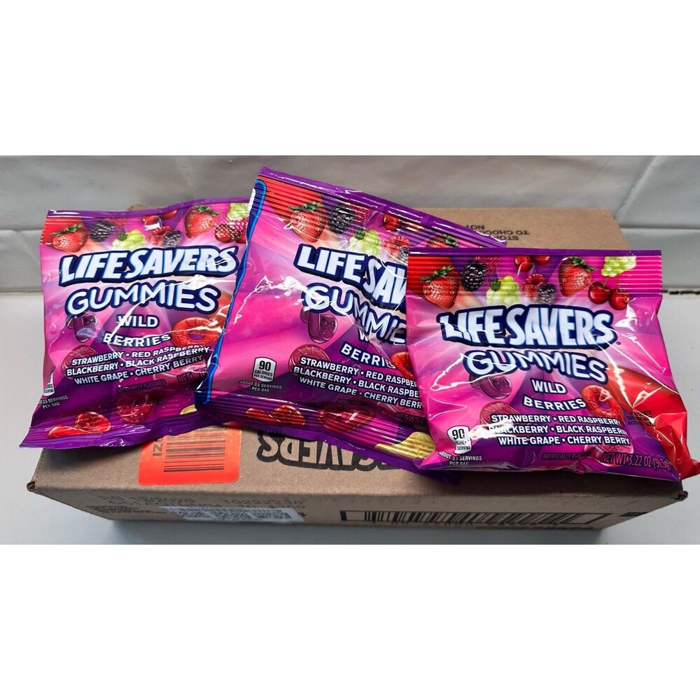 Lot of 12 NEW Life Savers Wild Berries Gummies Bag 3.22 Ounce FREE Shipping